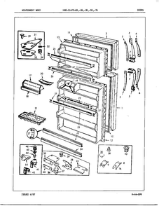 Doors/misc Diagram and Parts List for 21472A  Admiral Refrigerator