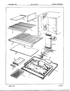 Freezer Compartment Diagram and Parts List for 17774A  Admiral Refrigerator