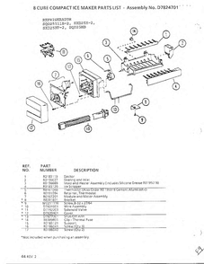 Refrigerator/ice Maker Diagram and Parts List for SXD25MP-2  Amana Refrigerator