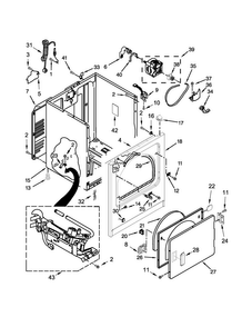 Cabinet Parts Diagram and Parts List for CGD137SDW2  Crosley Dryer