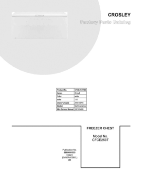 01 - Cover Sheet Diagram and Parts List for CFCE253TW0  Crosley Freezer