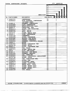Compressor Page 4 Diagram and Parts List for HMG531680  Admiral Refrigerator