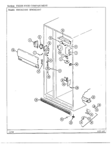 Fresh Food Compartment Diagram and Parts List for 621640  Admiral Refrigerator