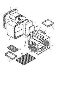 Oven Assembly Diagram and Parts List for AGS780WW-P1168601NW  Amana Range