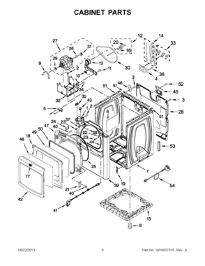 03 - CABINET PARTS Diagram and Parts List for YMEDB980BW0  Maytag Dryer