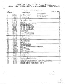 Refrigerator Shelving And Drawers Page 6 Diagram and Parts List for SX22M  Amana Refrigerator