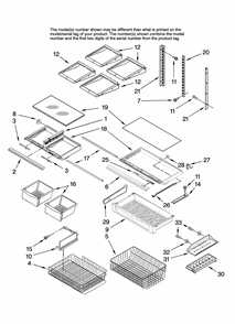 Shelf Parts Diagram and Parts List for GB2526REKS12  Amana Refrigerator