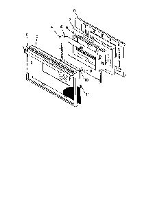 Oven Door Diagram and Parts List for RLS363U-P1142709NL  Caloric Range