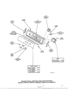 Graphic Panel/control Hood And Controls Diagram and Parts List for 6497-LW-9203  Amana Washer