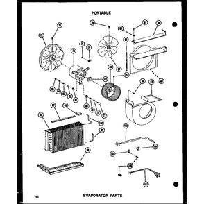 Evaporator Parts Diagram and Parts List for 109-2J P54390-83R Amana Air Conditioner