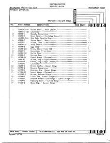 Fresh Food Door Page 2 Diagram and Parts List for 6540A REV J Norge Washer