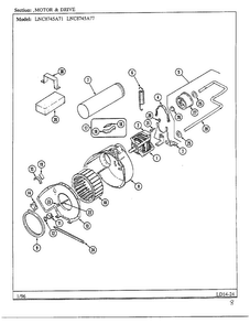 Motor/drive Diagram and Parts List for LNC-8745  Maytag Dryer