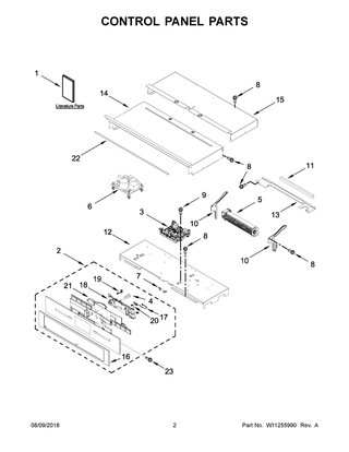 Control Panel Parts Diagram and Parts List for JJW2427DS03  Maytag Wall Oven