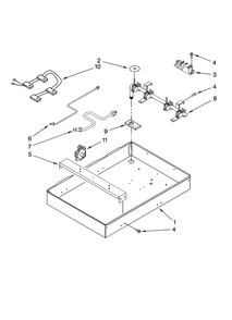Burner Box, Gas Valves, And Switches, Optional Parts Diagram and Parts List for MGC4430BDB0  Maytag Cooktop