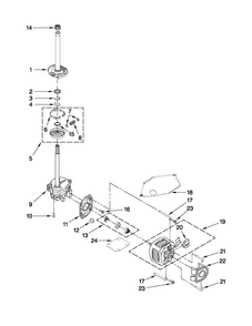 Brake, Clutch, Gearcase, Motor And Pump Parts Diagram and Parts List for NTW4800XQ0  Amana Washer