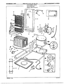 Unit Compartment/system Diagram and Parts List for 22274A  Admiral Refrigerator