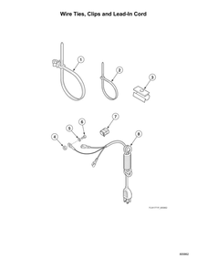 Wire Ties/Clips/Lead-In Cord Diagram and Parts List for LFNE5BSP115TW01  Speed Queen Washer