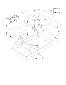 Burner Box, Gas Valves, And Switches Diagram and Parts List for JGC8536BDW11  Jenn-Air Cooktop