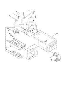 Dispenser Parts Diagram and Parts List for MHWE200XW00  Maytag Washer