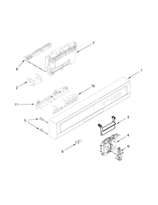 Control Panel And Latch Parts Diagram and Parts List for ADB1100AWS2  Amana Dishwasher