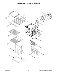 Internal Oven Parts Diagram and Parts List for JJW2830LL01  Jenn-Air Wall Oven