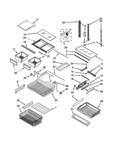Shelf Parts Diagram and Parts List for JFC2089BEP01  Jenn-Air Refrigerator