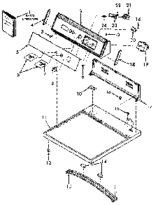 Control Hood, Controls And Cabinet Top Diagram and Parts List for NG4619W53721  Speed Queen Dryer
