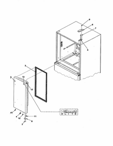 Right Refrigerator Door Diagram and Parts List for 59673502203  Kenmore Refrigerator