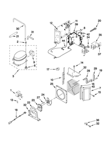 Upper Unit Parts Diagram and Parts List for JF42NXFXDW01  Jenn-Air Refrigerator