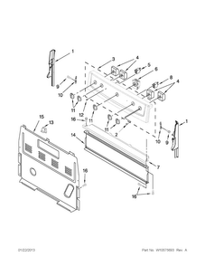 Control Panel Parts Diagram and Parts List for YACR3230BCW0  Amana Range