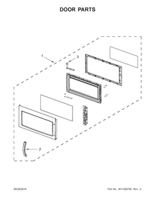 Door Parts Diagram and Parts List for AMV1150VAS6  Amana Microwave
