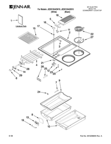 Cooktop Parts Diagram and Parts List for JED8130ADW15  Jenn-Air Cooktop