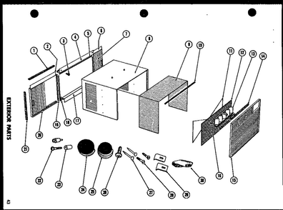 Exterior Parts Diagram and Parts List for 11-5G P54390-25R Amana Air Conditioner