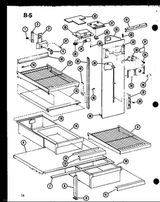Section 7 Diagram and Parts List for ESBFC16B-P60235-16W  Amana Refrigerator