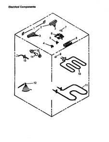 Electrical Components Diagram and Parts List for CC13W P1155203S Amana Range