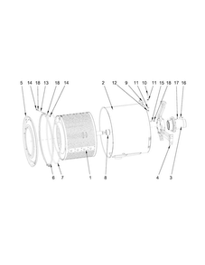 Drum And Tub Parts Diagram and Parts List for MXS20PNATS  Maytag Washer