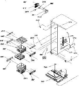 Freezer Shelves And Lights Diagram and Parts List for SRD22S5L-P1190304WL  Amana Refrigerator