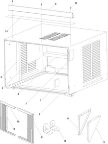 Outer Case Assembly Diagram and Parts List for AAC121STA0  Amana Air Conditioner