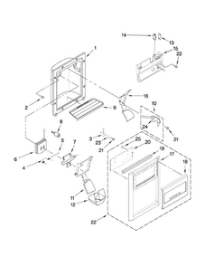 Dispenser Front Parts Diagram and Parts List for MSD2254VEY03  Maytag Refrigerator