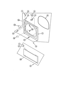 Access Panel/Front Panel/Seal Diagram and Parts List for ADE3SRGS173TW01  Speed Queen Dryer