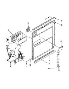 Inner Door Parts Diagram and Parts List for JDB8700AWS1  Jenn-Air Dishwasher