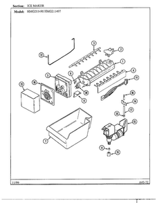 Ice Maker Diagram and Parts List for HMG211490  Admiral Refrigerator