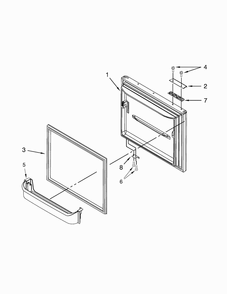 Freezer Door Parts Diagram and Parts List for MBF1953DEE00  Maytag Refrigerator