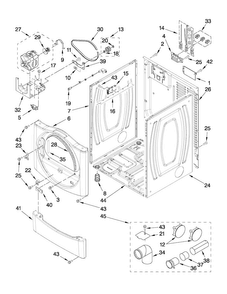 Cabinet Parts Diagram and Parts List for MEDE201YW0  Maytag Dryer