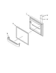 Freezer Door Parts Diagram and Parts List for ABB1921WEW0  Amana Refrigerator