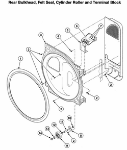 Roller Assy Diagram and Parts List for LTZA9AWN0902  Speed Queen Washer Dryer Combo