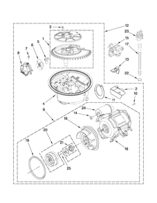 Pump And Motor Parts Diagram and Parts List for MDBTT53AWB2  Maytag Dishwasher