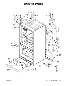 Part Location Diagram of W10832298 Whirlpool Tech sheet (english)