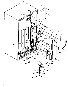 Cabinet Back Diagram and Parts List for SRDE520SBW-P1183102WW  Amana Refrigerator