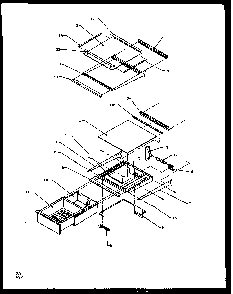 Refrigerator Shelving And Drawers Diagram and Parts List for SZD27NL-P1162410WL  Amana Refrigerator